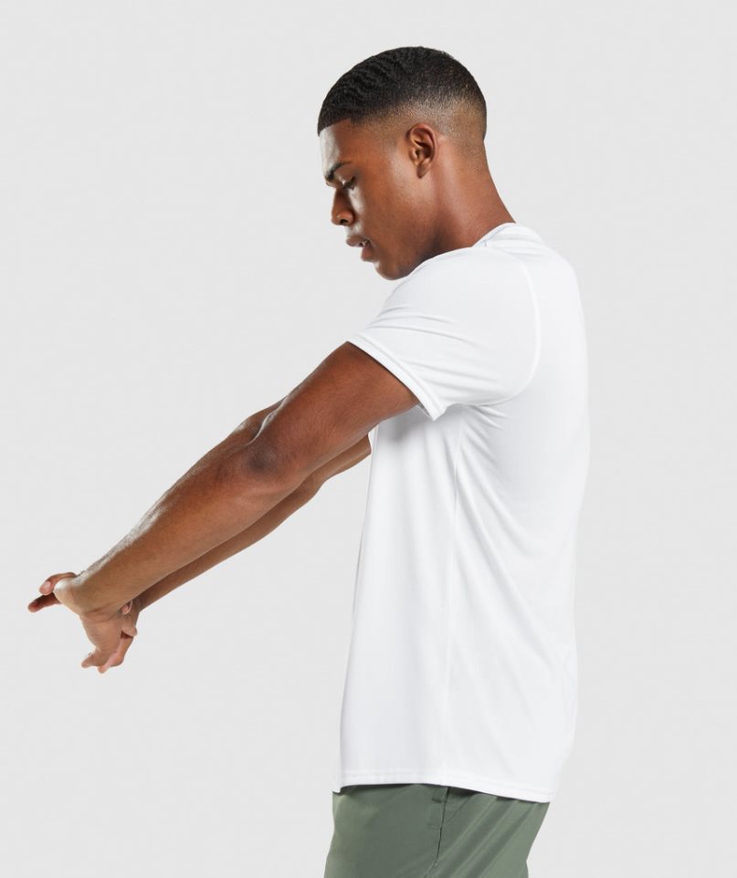 Men's Gymshark Arrival Regular Fit T-Shirts White | NZ 5BYCWH